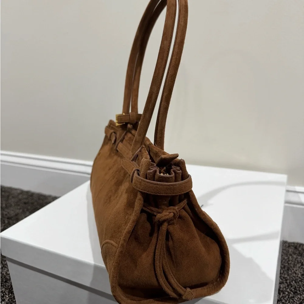 Prada Bonnie Medium Cinnamon Suede Handbag - Picture 6 of 14